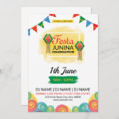 Uitnodigingsfolder Festa Junina Kaart (Voorkant / Achterkant)