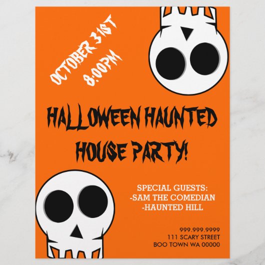 Uitnodigingsfolder Halloween Spokenhuis Feest Flyer (Voorkant)