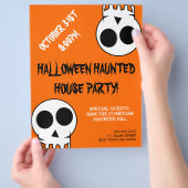 Uitnodigingsfolder Halloween Spokenhuis Feest Flyer (Hand)