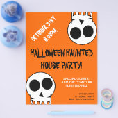 Uitnodigingsfolder Halloween Spokenhuis Feest Flyer (Enkel)