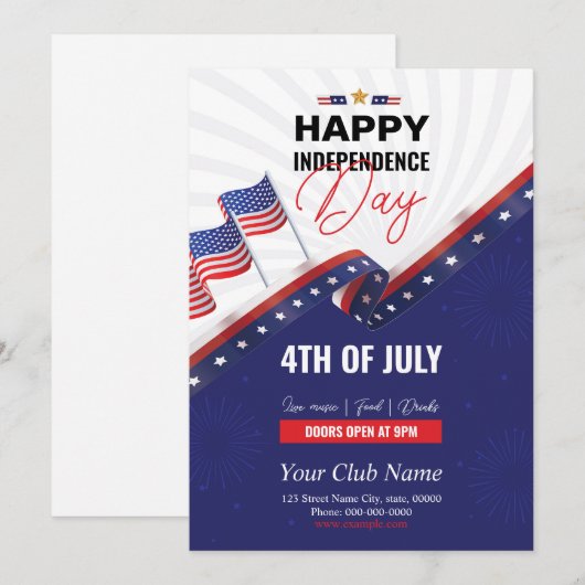 Uitnodigingsfolder onafhankelijk feest in de VS Kaart (Voorkant / Achterkant)