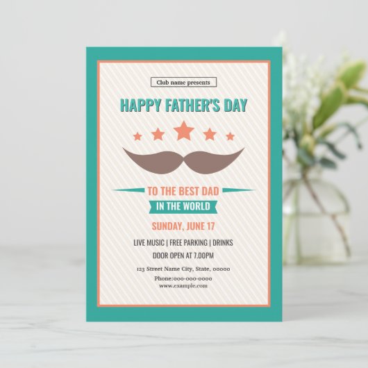 Uitnodigingsfolder Vaderdag-evenement Kaart (Staand voorkant)