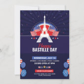 Uitnodigingsfolder voor Bastille-dagfeest Kaart (Voorkant)
