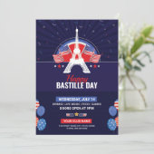 Uitnodigingsfolder voor Bastille-dagfeest Kaart (Staand voorkant)