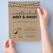 Uitnodigingsfolder voor buurtborrel flyer (Hand)