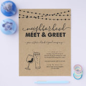 Uitnodigingsfolder voor buurtborrel flyer (Enkel)