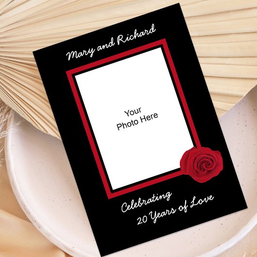 Uitnodigingsfoto 20-jarig huwelijksjubileum kaart