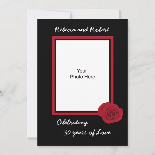 Uitnodigingsfoto 30-jarig huwelijksjubileum kaart (Voorkant)