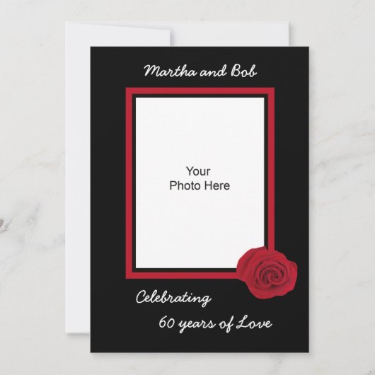 Uitnodigingsfoto 60-jarig huwelijksjubileum kaart (Voorkant)