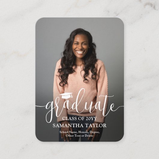 Uitnodigingsfoto voor mini-afstuderen informatiekaartje (Voorkant)