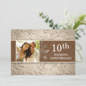 Uitnodigingsfoto's 10-jarig huwelijksjubileum kaart (Staand voorkant)