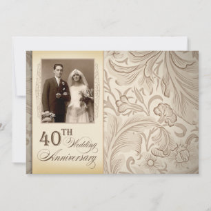 Uitnodigingsfoto's voor 40-jarig huwelijksjubileum kaart