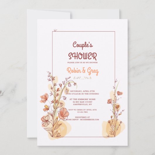 Uitnodigingsframe voor koppelbruiloft kaart (Voorkant)