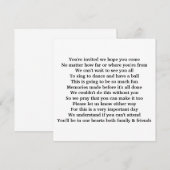 Uitnodigingsgedicht Kaart (Voorkant / Achterkant)