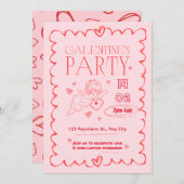 Uitnodigingsidee voor de Dag van Galentine Kaart (Voorkant / Achterkant)