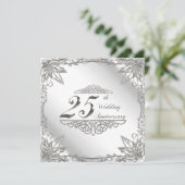 Uitnodigingskaart 25-jarig huwelijksjubileum kaart (Staand voorkant)