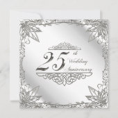 Uitnodigingskaart 25-jarig huwelijksjubileum kaart (Voorkant)