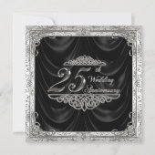 Uitnodigingskaart 25-jarig huwelijksjubileum kaart (Voorkant)
