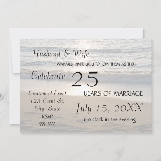 Uitnodigingskaart 25-jarig jubileum 'Golven bij zo Kaart (Achterkant)