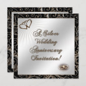 Uitnodigingskaart 25e trouwdag kaart (Voorkant / Achterkant)