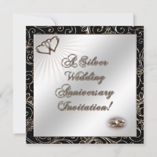 Uitnodigingskaart 25e trouwdag kaart (Voorkant)