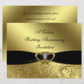 Uitnodigingskaart 50-jarig huwelijksjubileum kaart (Voorkant / Achterkant)