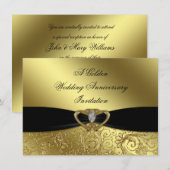 Uitnodigingskaart 50-jarig huwelijksjubileum kaart (Voorkant / Achterkant)