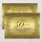 Uitnodigingskaart 50-jarig huwelijksjubileum kaart (Voorkant / Achterkant)
