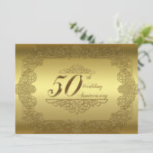 Uitnodigingskaart 50-jarig huwelijksjubileum kaart (Staand voorkant)