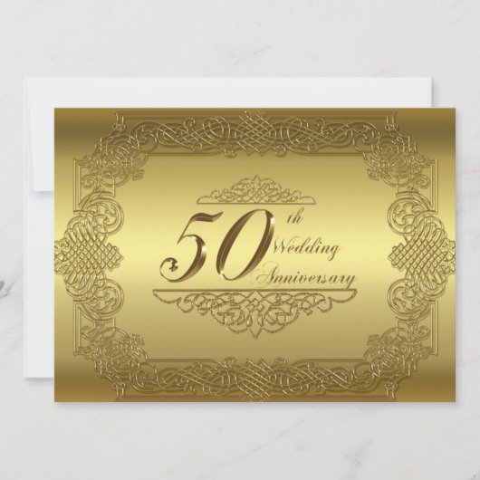 Uitnodigingskaart 50-jarig huwelijksjubileum kaart (Voorkant)