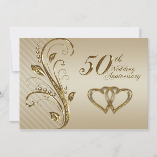 Uitnodigingskaart 50-jarig huwelijksjubileum kaart (Voorkant)