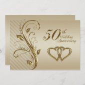 Uitnodigingskaart 50-jarig huwelijksjubileum kaart (Voorkant / Achterkant)