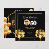 Uitnodigingskaart 50e verjaardag kaart (Voorkant / Achterkant)