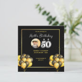 Uitnodigingskaart 50e verjaardag kaart (Staand voorkant)