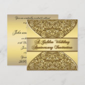Uitnodigingskaart 50ste huwelijksverjaardag kaart (Voorkant / Achterkant)