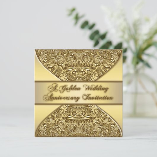 Uitnodigingskaart 50ste huwelijksverjaardag kaart (Staand voorkant)