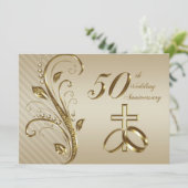 Uitnodigingskaart 50ste trouwdag kaart (Staand voorkant)