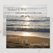 Uitnodigingskaart 50ste verjaardag Wave at Sunset Kaart (Voorkant / Achterkant)