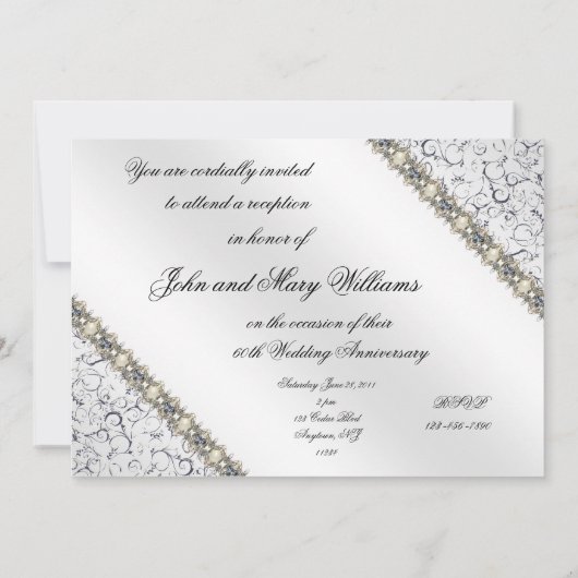 Uitnodigingskaart 60-jarig huwelijksjubileum kaart (Achterkant)