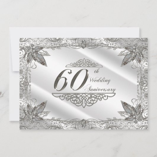 Uitnodigingskaart 60-jarig huwelijksjubileum kaart (Voorkant)