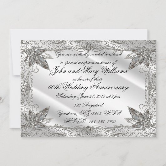 Uitnodigingskaart 60-jarig huwelijksjubileum kaart (Achterkant)