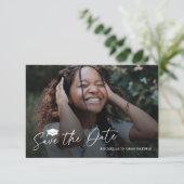 Uitnodigingskaart Afstudeerfeest 'Save The Date' Save The Date (Staand voorkant)