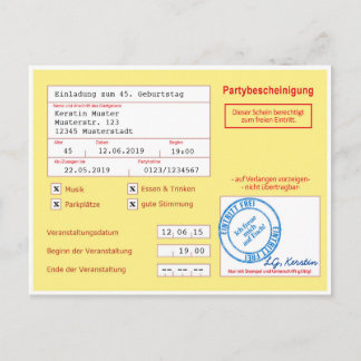 Uitnodigingskaart als doktersverklaring/ziektebrie briefkaart