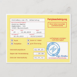 Uitnodigingskaart als doktersverklaring/ziektebrie briefkaart