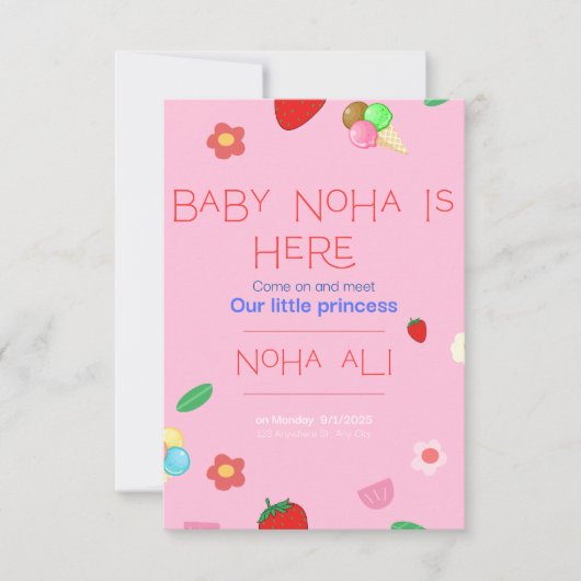 Uitnodigingskaart Bedankkaart (Voorkant)