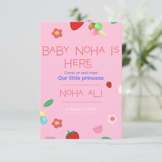 Uitnodigingskaart Bedankkaart (Staand voorkant)