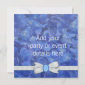 Uitnodigingskaart Blauw Hydrangea Feest Kaart (Achterkant)