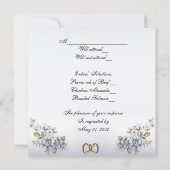 Uitnodigingskaart Blauwe hydrangea en kant Kaart (Achterkant)