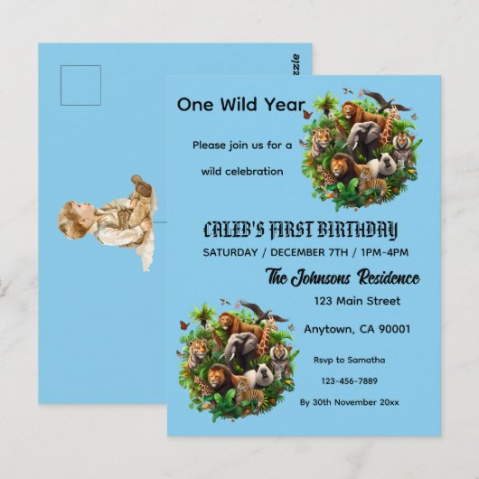 Uitnodigingskaart Briefkaart (Voorkant / Achterkant)