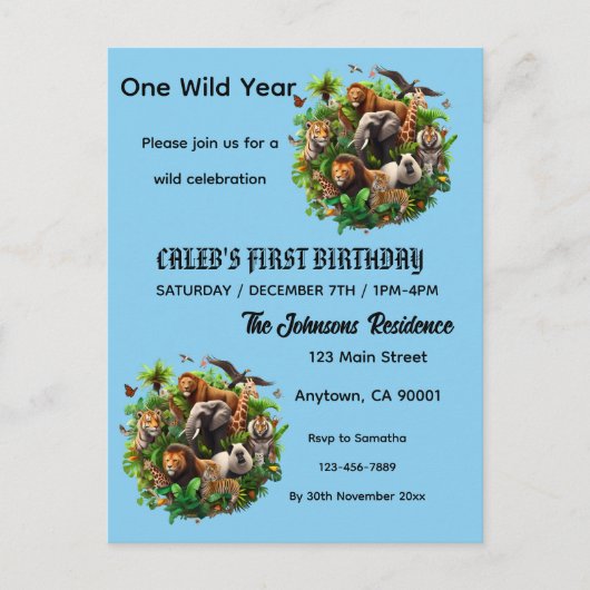 Uitnodigingskaart Briefkaart (Voorkant)